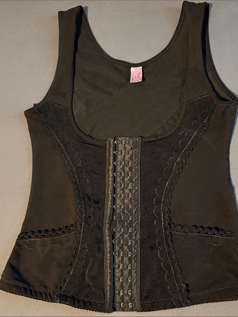 Tracey Black Women's Front-Hook Shaping Top size M